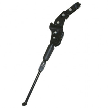 BEQUILLE VELO LATERALE ARRIERE P2R 24-28" REGLABLE FIXATION BASE-HAUBAN ALU NOIR (COMPATIBLE DISQUE DE FREIN AR) 3700948148747
