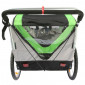 REMORQUE VELO ENFANT - POUSSETTE COUVERTE 2 PLACES EN ALU MAXI 36Kg COLORI VERT AVEC ROUES 20" -FIXATION AXE DE ROUE - LIVRE AVEC ROUE AVANT + POIGNEE FREIN - MONTAGE RAPIDE SANS OUTIL 3700948086377