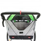 REMORQUE VELO ENFANT - POUSSETTE COUVERTE 2 PLACES EN ALU MAXI 36Kg COLORI VERT AVEC ROUES 20" -FIXATION AXE DE ROUE - LIVRE AVEC ROUE AVANT + POIGNEE FREIN - MONTAGE RAPIDE SANS OUTIL 3700948086377
