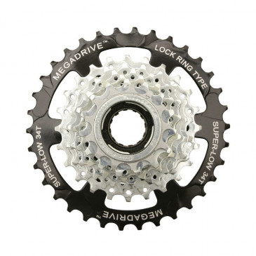 ROUE LIBRE 7V. SUNRACE 13-34 MEGADRIVE MEGARANGE ARGENT INDEXEE (EN BOITE) 4710944227475