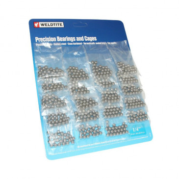 BALL BEARING 6,350 (1/4”) WELDTITE (CARD WITH 20 BAGS OF 72 BALL BEARINGS)