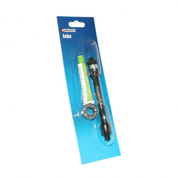 REAR WHEEL AXLE -FOR ROAD BIKE (THRU AXLE) WELDTITE Ø 10 x 135mm WITH BALL AND CAGE+GREASE 5013863083177