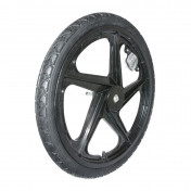 WHEEL - FOR TRAILER 20" - PLASTIC BLACK WITH "ROCKET" HUB - With reflectors 3700948086421