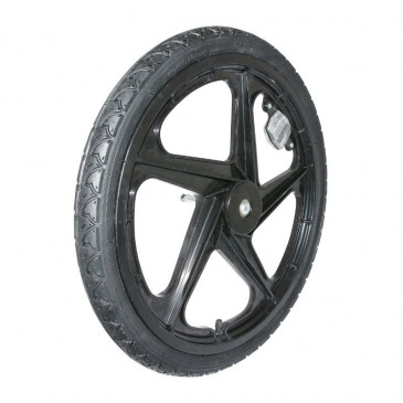WHEEL - FOR TRAILER 20" - PLASTIC BLACK WITH "ROCKET" HUB - With reflectors