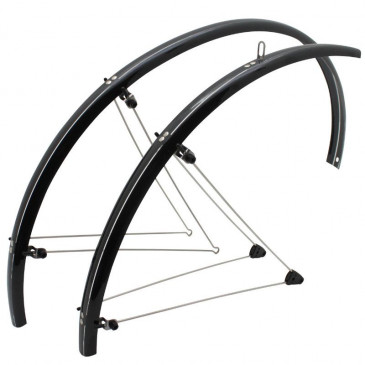 GARDE BOUE ROUTE TRINGLES 700 STRONGLIGHT 35mm NOIR (PAIRE) AVEC FIXATION CLASSIC TRINGLES INOX 3700223708901
