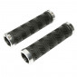 HAND GRIPS FOR MTB/URBAN- NEWTON CHEVRON PATTERN- BLACK - DOUBLE LOCK SILVER L130mm (PAIR)