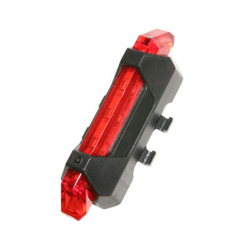 TAILLIGHT ON BATTERY ON SEAT POST - 5 LEDS 2 FUNCTIONS (RECHARGABLE ON USB) BLACK 3700948091753