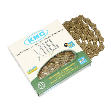 CHAINE VELO 11V. ROUTE/VTT KMC X11EL OR 118 MAILLONS COMPATIBLE SHIMANO/SRAM 4715575890241