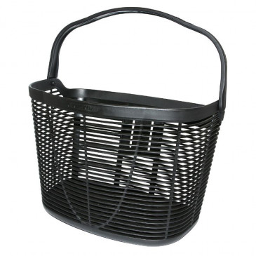 FRONT BASKET- PLASTIC- KLICKFIX LAMELLO 18L BLACK WITH PERMANENT FIXING PLATE (39x28x28cm)