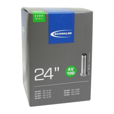 CHAMBRE A AIR VELO 24 x 2.10-3.00 FAT BIKE / DESCENTE SCHWALBE VALVE STANDARD TOUT ALU (54/75-507) (AV10D) 4026495098946