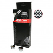 RUBAN DE GUIDON / CINTRE NEWTON SILICONE BLANC/NOIR AVEC BOUCHONS 3700948093849