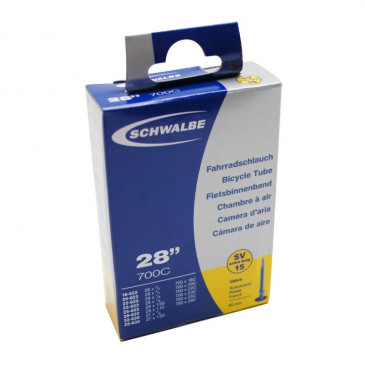 INNER TUBE FOR BICYCLE 700 x 18-25 SCHWALBE -PRESTA VALVE- ALUMINIUM LENGTH 60mm (SV15) 4026495099523