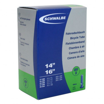 INNER TUBE FOR BICYCLE 350 x 35A - 14" SCHWALBE -SCHRADER VALVE- ALUMINIUM (37-288 to 40-305) (AV2) 4026495099844