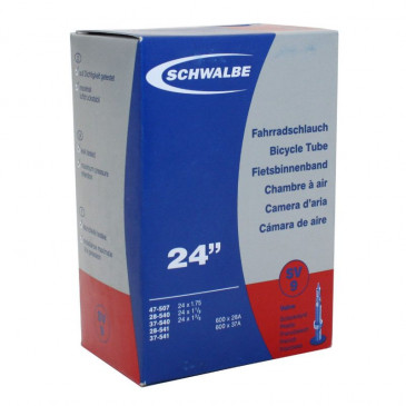 CHAMBRE A AIR VELO 600 x 28-35A (24 x 1 3/8) SCHWALBE VALVE PRESTA TOUT ALU (47-507 à 37-541) (SV9)