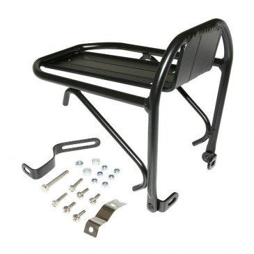 PORTE BAGAGE VELO AVANT NOIR P2R ALU NOIR REGLABLE 26" à 29" FIXATION SUR TASSEAUX DE FREIN 3700948094617