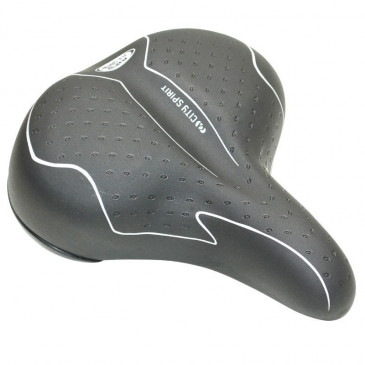 SADDLE- NEWTON FOR URBAN BIKE SPIRIT "FOR LADY" GEL+ ELASTOMER - BLACK 245x208mm 3700948117194
