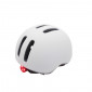 URBAN BIKE ADULT HELMET- POLISPORT COMMUTER-WHITE MATT- WITH GREY VISOR- EURO 54-58 SYSTEM QUICK LOCK WITH INTEGRATED LIGHTING 5604415085857