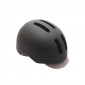 URBAN BIKE ADULT HELMET- POLISPORT COMMUTER -BLACK MATT WITH GREY VISOR- EURO 54-58 SYSTEM QUICK LOCK WITH INTEGRATED LIGHTING 5604415085864