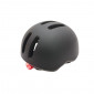 URBAN BIKE ADULT HELMET- POLISPORT COMMUTER -BLACK MATT WITH GREY VISOR- EURO 54-58 SYSTEM QUICK LOCK WITH INTEGRATED LIGHTING 5604415085864