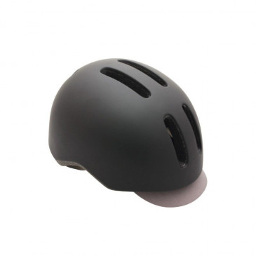 URBAN BIKE ADULT HELMET- POLISPORT COMMUTER -BLACK MATT WITH GREY VISOR- EURO 58-61 SYSTEM QUICK LOCK WITH INTEGRATED LIGHTING 5604415085895