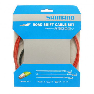 TRANSMISSION DERAILLEUR SHIMANO ROUGE/CABLE OPTISLIK (KIT TRANSMISSION 2CABLES/2 GAINES) 4524667700609