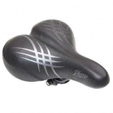 SELLE NEWTON CITY STRACE PHOENIX HOMME MODERATE NOIR 259x185mm AVEC CHARIOT RAIL ACIER NOIR