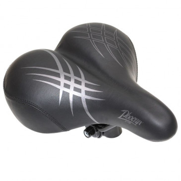 SELLE NEWTON CITY STRACE PHOENIX FEMME RELAXED NOIR 255x225mm AVEC CHARIOT RAIL ACIER NOIR AVEC AMORTISSEUR 3700948075609