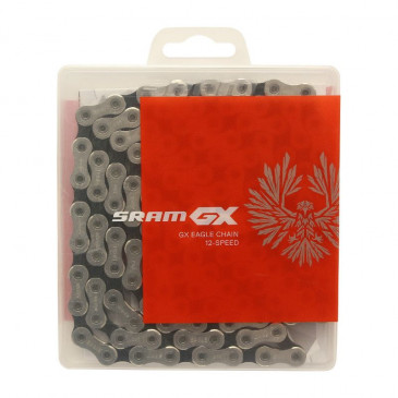 CHAINE VELO 12V. VTT SRAM GX EAGLE 126 MAILLONS GRIS/NOIR 0710845804755