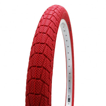 TYRE FOR BMX BIKE- 20 x 1.95 KENDA SLICK Red -RIGID-(50-406)