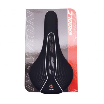 SELLE NEWTON ROUTE/VTT ILLICTT NOIR LISERET BLANC 275x145mm RAIL ACIER NOIR