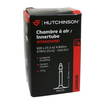 CHAMBRE A AIR VELO 600 x 25-42A HUTCHINSON VALVE PRESTA 32mm 127g 3248382028480