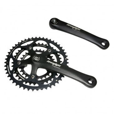 CHAINSET FOR ROAD BIKE- STRONGLIGHT 9/10 Speed IMPACT BLACK 172.5mm 48-38-28 (TAPERED SQUARE 115mm)