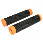 HAND GRIPS FOR MTB- PROGRIP 808 BLACK/ORANGE FLUO Ø22mm L120mm (PAIR) 0801766076755