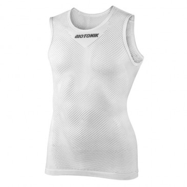 UNDERSHIRT - BIOTONIK WHITE - MESH- ONE SIZE - ABSORBS PERSPIRATION, ANTI-BACTERIAL FINISH 8015431013194