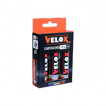 CARTOUCHE CO2 FILETE VELOX 16g (VENDU AU BLISTER DE 3)