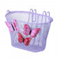 FRONT BASKET - BASIL FOR CHILD - STEEL - PURPLE FOR 12"- 20" - ON HOOKS (26x16x15 cm)