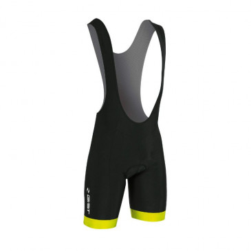 ADULT BIB SHORTS - GIST COOLMAX BLACK YELLOW FLUO BORDER - M - 5116