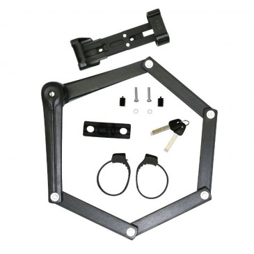 ANTIVOL VELO PLIABLE/PLIANT AXA FOLD 100 L 90cm NOIR AVEC SUPPORT (MAILLON 7mm) - SECURITE NIVEAU 9/15 8713249263175
