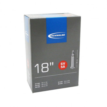 INNER TUBE FOR BICYCLE 450 x 55A - 18" SCHWALBE SCHRADER VALVE (FULL ALUMINIUM) (47-355 to 60-355) (SV5A) 4026495476522