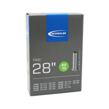 CHAMBRE A AIR VELO 700 x 18-25 SCHWALBE VALVE STANDARD TOUT ALU (AV15) 4026495099448