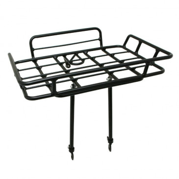 PORTE BAGAGE VELO AVANT PLATEFORME A TRINGLES P2R AVEC REBORDS ALU NOIR MAT REGLABLE 29''/26" (POIDS MAXI 10KGS) (43x34cm) 3700948244807
