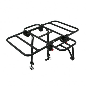 PORTE BAGAGE VELO AVANT PLATEFORME P2R PLIABLE SUR LES COTES (SANS OUTIL) ALU NOIR MAT 29''/26" (POIDS MAXI 10KGS) -FIXATION SUR TASSEAU V-BRAKE 3700948209578