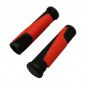 HAND GRIPS FOR MTB-- PROGRIP ATV 807 -DUAL DENSITY- OPEN END BLACK/RED 125mm -SUPPLIED WITH NOZZLES-(PAIR)--)