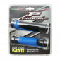 POIGNEE VTT PROGRIP 807 DOUBLE DENSITE OPEN END NOIR/BLEU LIGHT DIAM 28 125mm (LIVRE AVEC EMBOUTS) (PAIRE)(PAIRE)