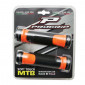 POIGNEE VTT PROGRIP 997 DOUBLE DENSITE OPEN END AVEC LOCK ON NOIR/ORANGE 130mm (LIVRE AVEC EMBOUTS) (PAIRE) 0801766091215