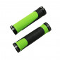 HAND GRIPS FOR MTB- PROGRIP ATV 997 -DUAL DENSITY- OPEN END + LOCK ON BLACK/GREEN 130mm -SUPPLIED WITH NOZZLES-(PAIR)