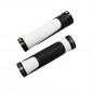 HAND GRIPS FOR MTB-- PROGRIP ATV 997 -DUAL DENSITY- OPEN END + LOCK ON - BLACK/WHITE 130mm -SUPPLIED WITH NOZZLES-(PAIR)7