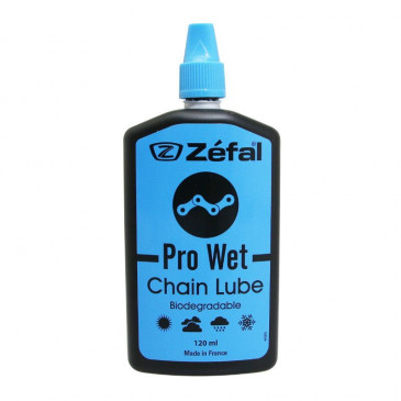 LUBRIFIANT VELO CHAINE ZEFAL WET BIO LUBE CONDITION HUMIDE OU BOUEUSE (BURETTE 120ml) 3420589611010