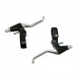LEVIER DE FREIN VTT/VTC V-BRAKE 3 DOIGTS NEWTON ALU ARGENT/NOIR (PAIRE SUR CARTE) 3700948105726