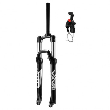 FORK- FOR MTB 29 " ZOOM VAXA BLACK-ADJUSTABLE/LOCKOUT-TRAVEL: 100MM - THREADLESS STEERER L 295mm Ø1''1/8-28,6 OUTER COMPATIBLE DISC